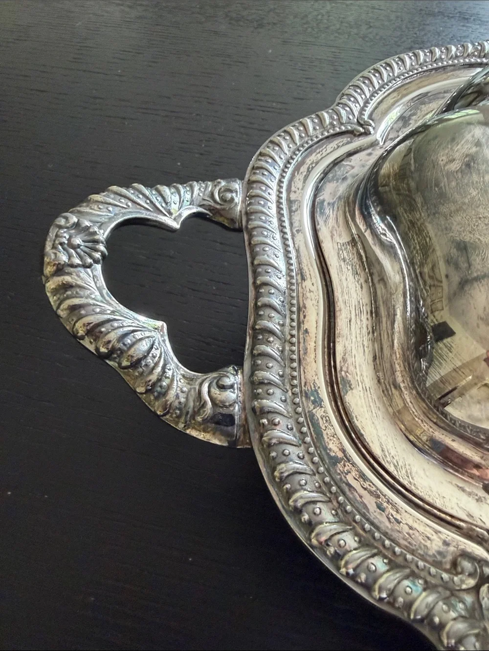 Vintage Double Covered Sheffield Silver Plate Serving Dish English Hallmarks